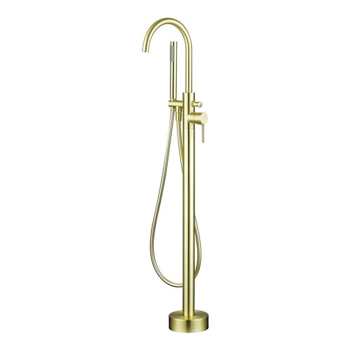 Brushed brass modern round - brass,