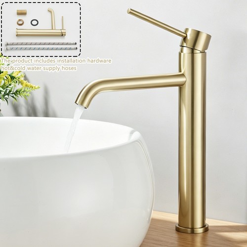 Brushed gold tall bathroom - brushed,