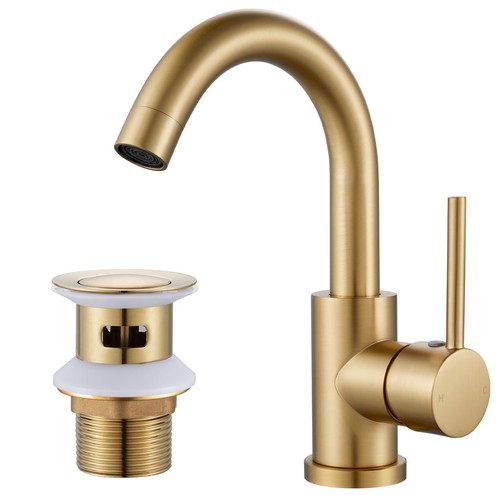 Gold basin mixer - basin, with