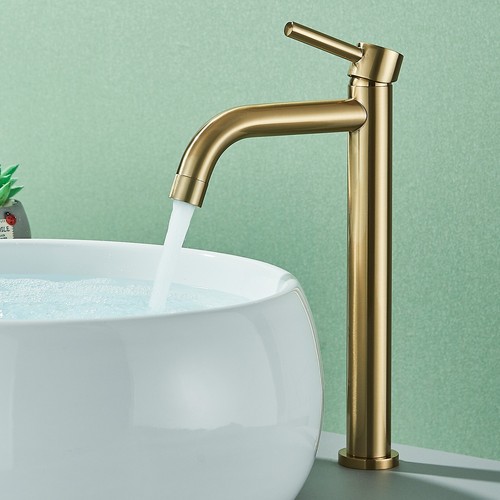 Brushed gold bathroom - bathroom, sink