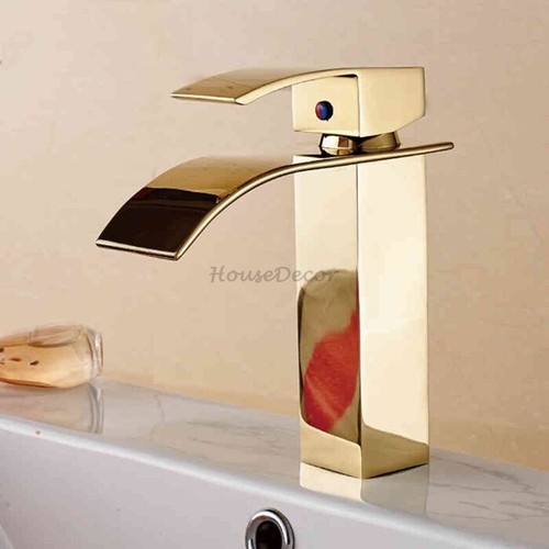 Square polished gold waterfall - square,