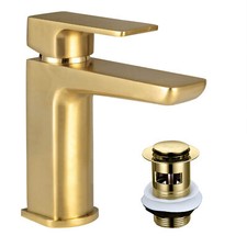 Curve Brushed Brass Basin Mono