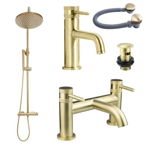 Brushed brass gold basin bath - brushed,