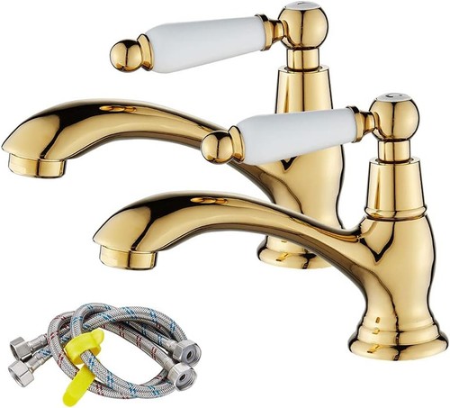 Bathroom basin pillar - basin, taps