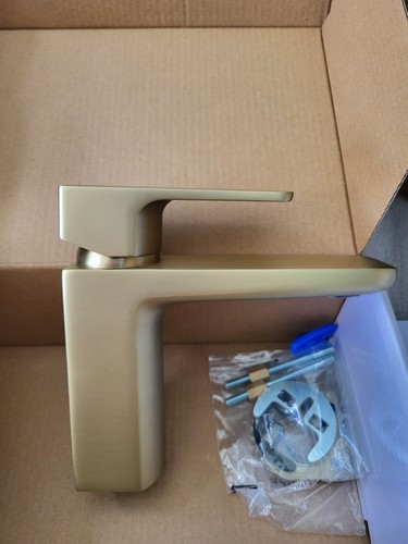 Brushed brass gold basin mixer - brushed,